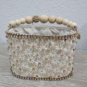 Elegant Cream Floral Mini Bag